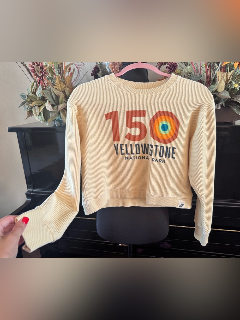 Yellowstone National Park 150 year anniversary cropped sweater